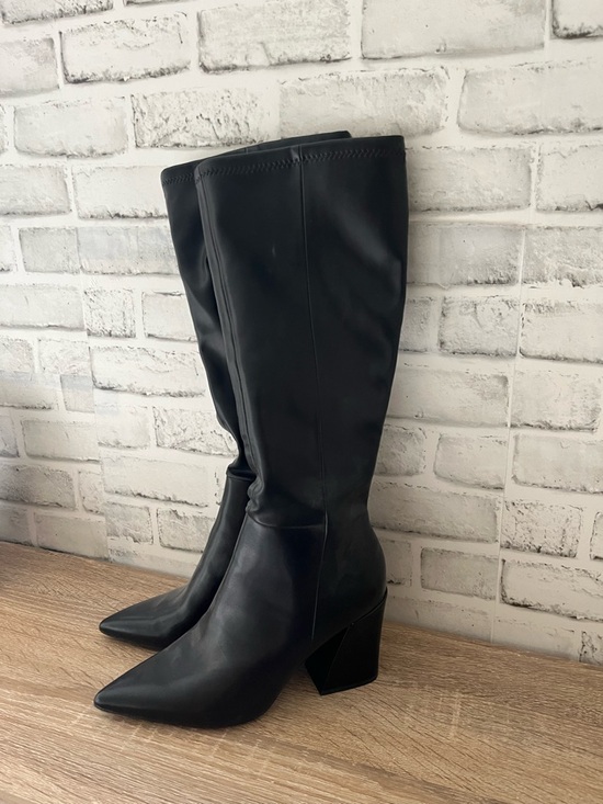 Steve Madden Shoes - Steve Madden -  Black Knee-High Pointed Toe Block Heel Boots